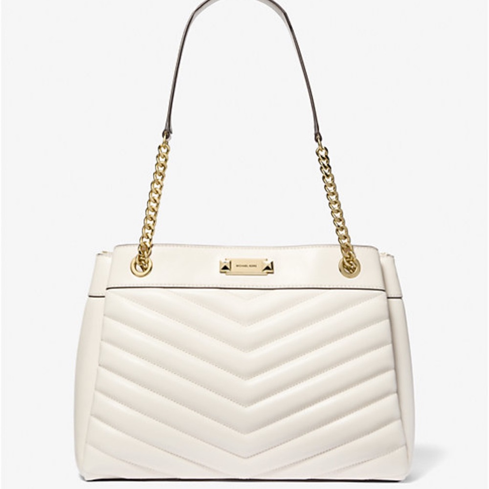 Michael Kors Whitney Medium Quilted Tote Shoulder Bag 
Light Cream 
NWT